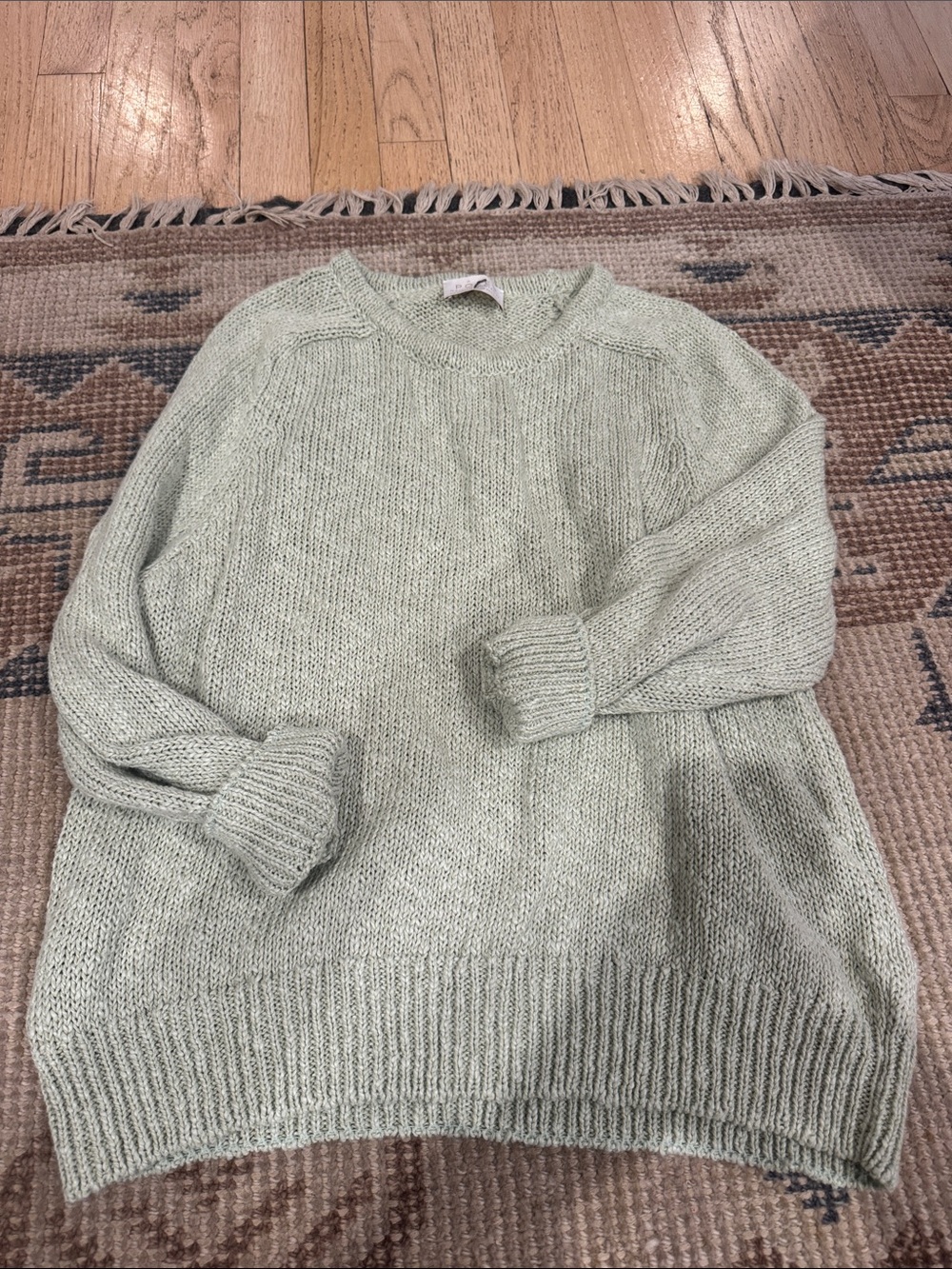 Poles Cozy Sage Crewneck Knit Sweater - Women's Relaxed Pullover